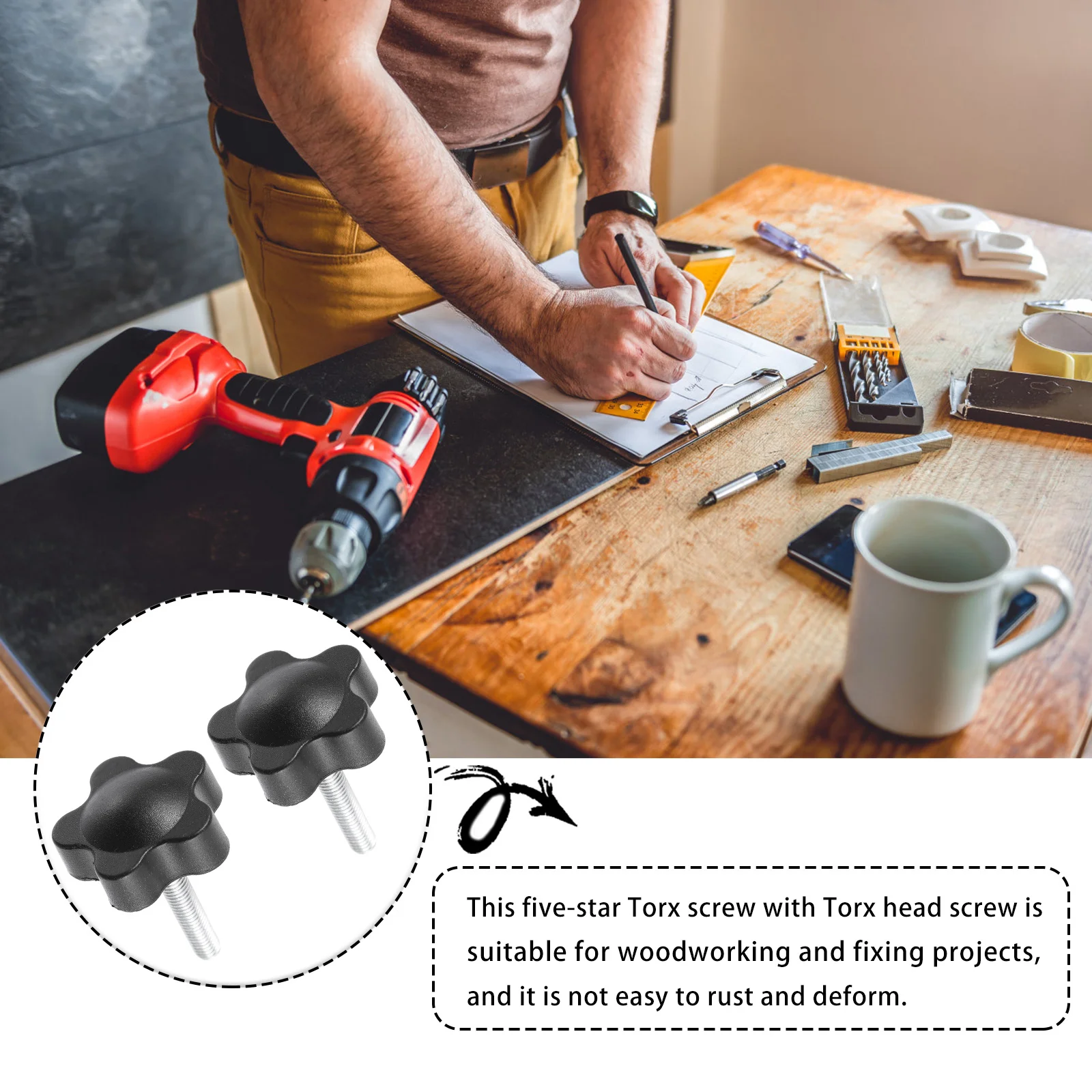 

15 шт., ручки с ручной резьбой, инструменты не требуется, гладкая ручка, зажимные винты для ремонта деревообработки, механического оборудования