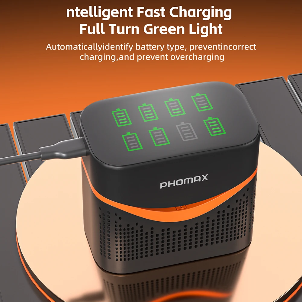 PHOMAX Nowa szybka ładowarka i akumulator, bateria litowa 1.5V AA 4200mWh i AAA 1110mWh do pilota, myszy, zamka inteligentnego. — zdjęcie produktu 2