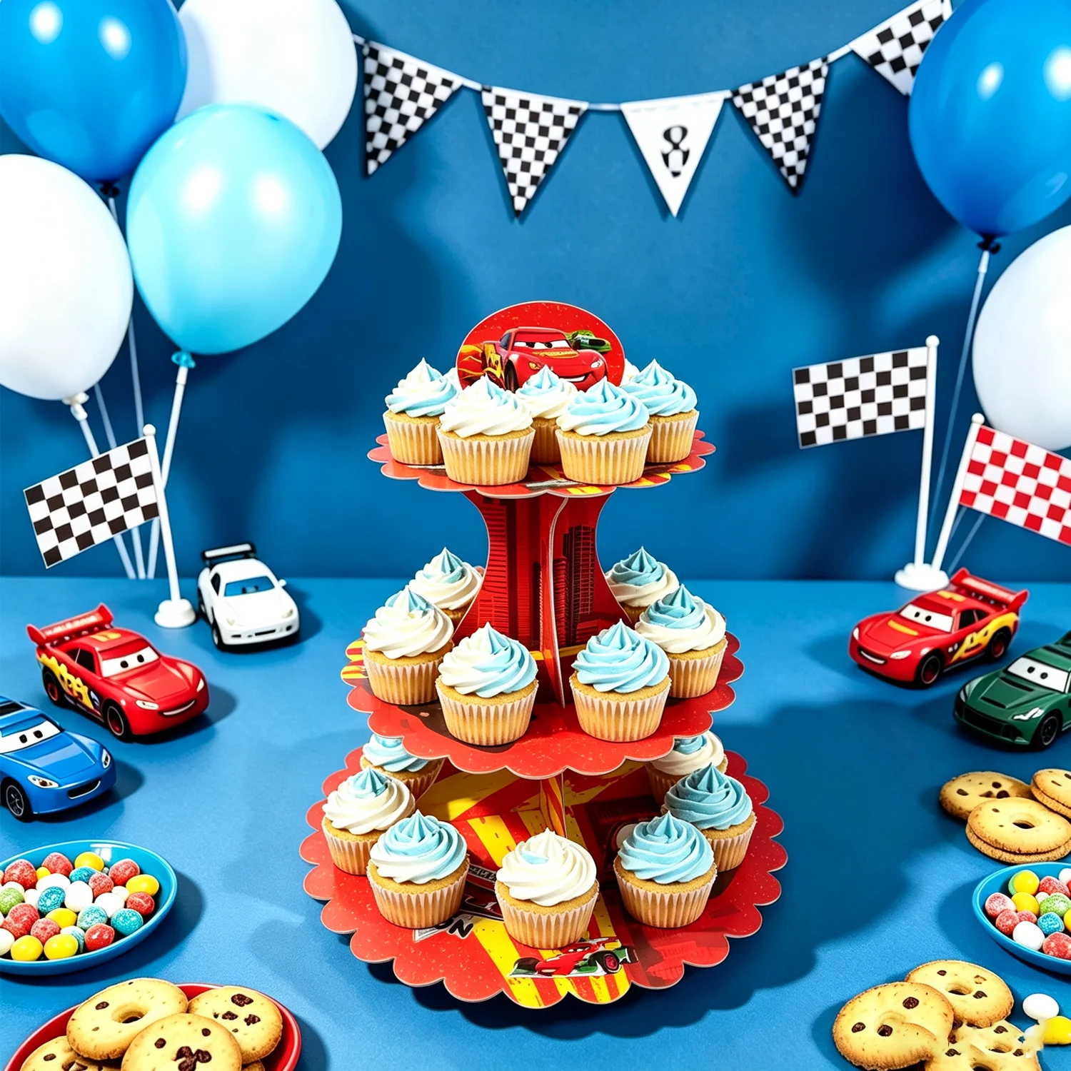 Support à cupcakes en carton à - Lighting Mcqueen Birthday Decor avis et prix