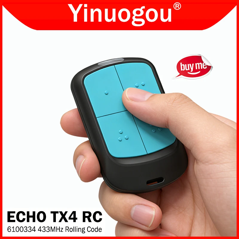 

For 6100334 ECHO TX4 RC 433 BRAVO TE4433H TX4 Garage Remote Control 433MHz Rolling Code Garage Gate Remote Cotrol Programming