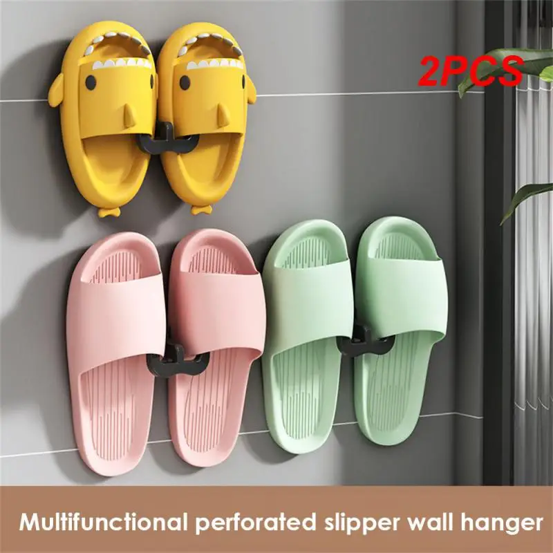 2PCS Shoe Storage Hook Made Of Plastic Materials Such As Abs And Polyethylene Decorative Bathroom Storage Punch Free Slide Frame