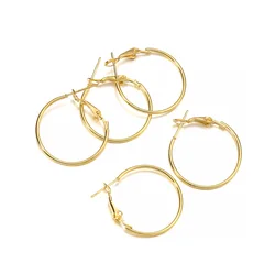 10pcs/lot Gold Color Round Alloy Earring Hoop Hooks For Jewelry Making Findings Diy Earrings Accessories Supplies Wholesale