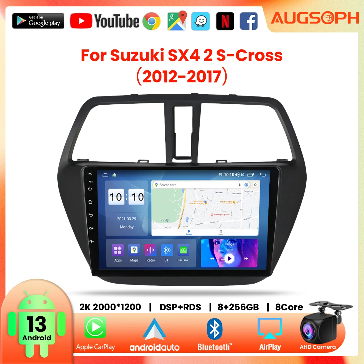 

Android 13 Car Radio for Suzuki SX4 2 S-Cross 2012-2017,9inch Multimedia Player with 4G WiFi Carplay & 2Din GPS