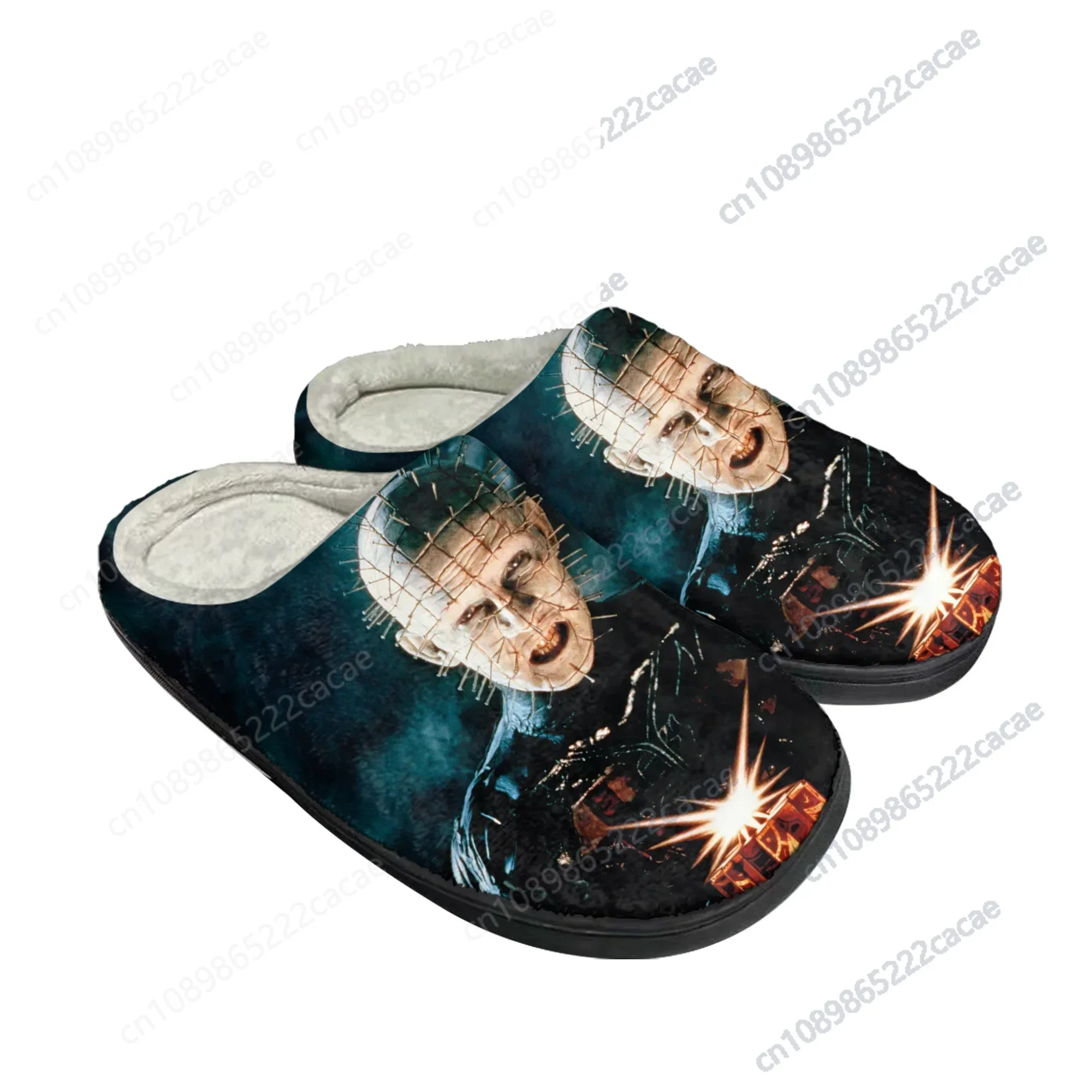 

Hellraiser Movie Pinhead Halloween Home Cotton Custom Slippers Mens Womens Sandals Plush Keep Warm Shoes Couple Thermal Slipper