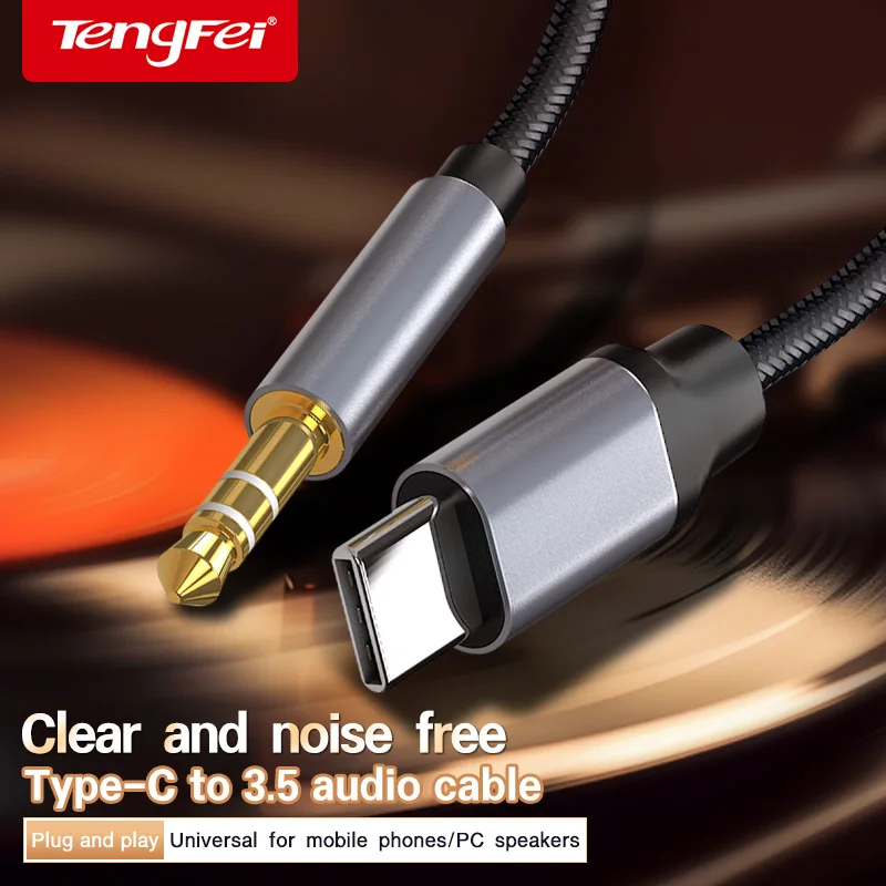 USB Type C to 3.5mm Audio Cable Audio Aux Cable For Samsung S20 S10 Car Headphone Speaker Wire Line 3.5 Jack Aux USBC Audio Cord image 2