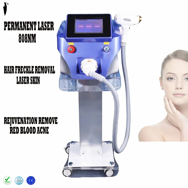 

808 Diode Laser Hair Removal Skin Care Device Permanent Machine 3 Wavelength 755 808 1064nm 2000W Epilator Beauty Device Salon