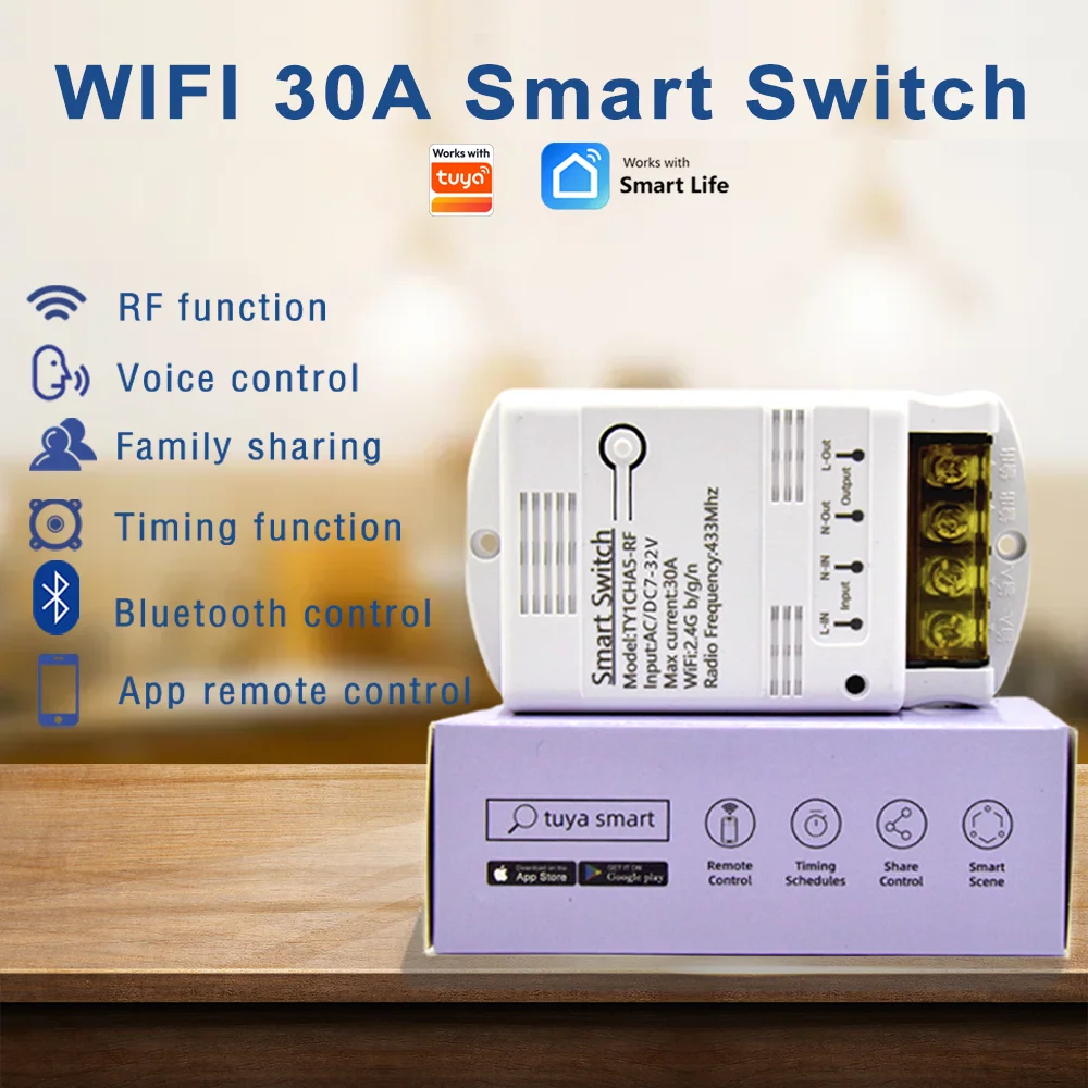 

Wireless Switch Wifi Module APP Remote Control DIY Smart Home Receiver Long Range For Tuya Supports Alexa Google