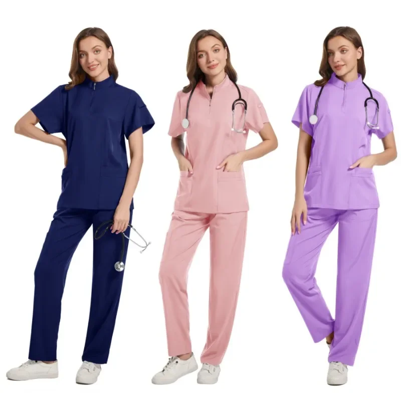 Fashion Clinical Surgical Uniforms Medical Scrubs Uniforms Sets Women Hospital Working Clothes Nurse Accessories Dental Workwear