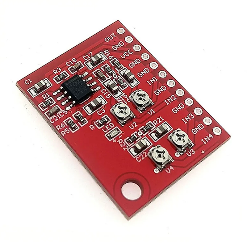 NE5532 / TDA138 4-Wege-Mono-Audio-Mischmodul - Mini-Tonmischpult für Mikrofon-Sprachsignal, 4 Eingänge zu 1 Ausgang