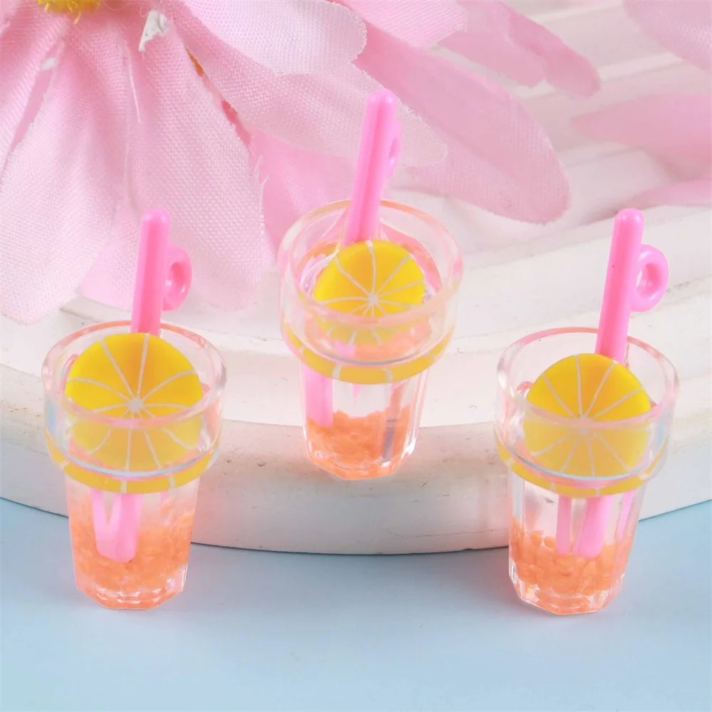 10/30/50/100pcs Luminous 3D Beverage Juice Cup Charms Pendant For Jewelry Making Diy Earrings Keychain Handmade Accessories