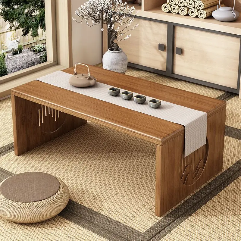 

Small Folding Tea Tables on Bay Window Bamboo Mesas Household Solid Bamboo Coffee Table Study Desk on The Bed Low Desk Furniture