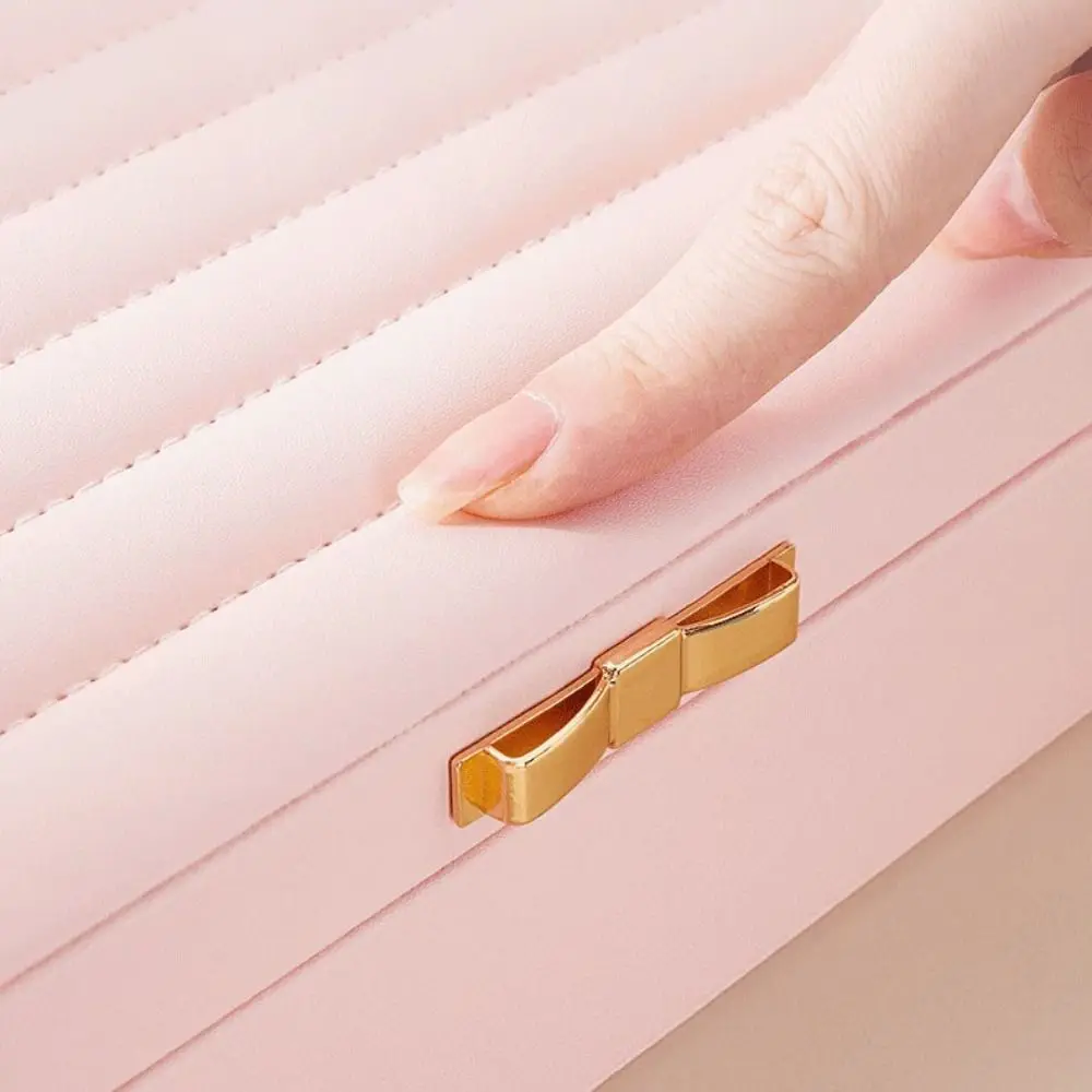 

Коробка для хранения украшений из искусственной кожи с бархатной внутренней отделкой, органайзер для колец, ожерелий, браслетов, футляр для переноски