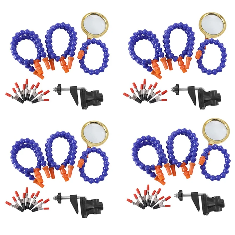 

Bench Vise Table Clamp Soldering Station With 20Pc Flexible Arms Soldering Iron Holder Pcb Welding Third Hand Tool