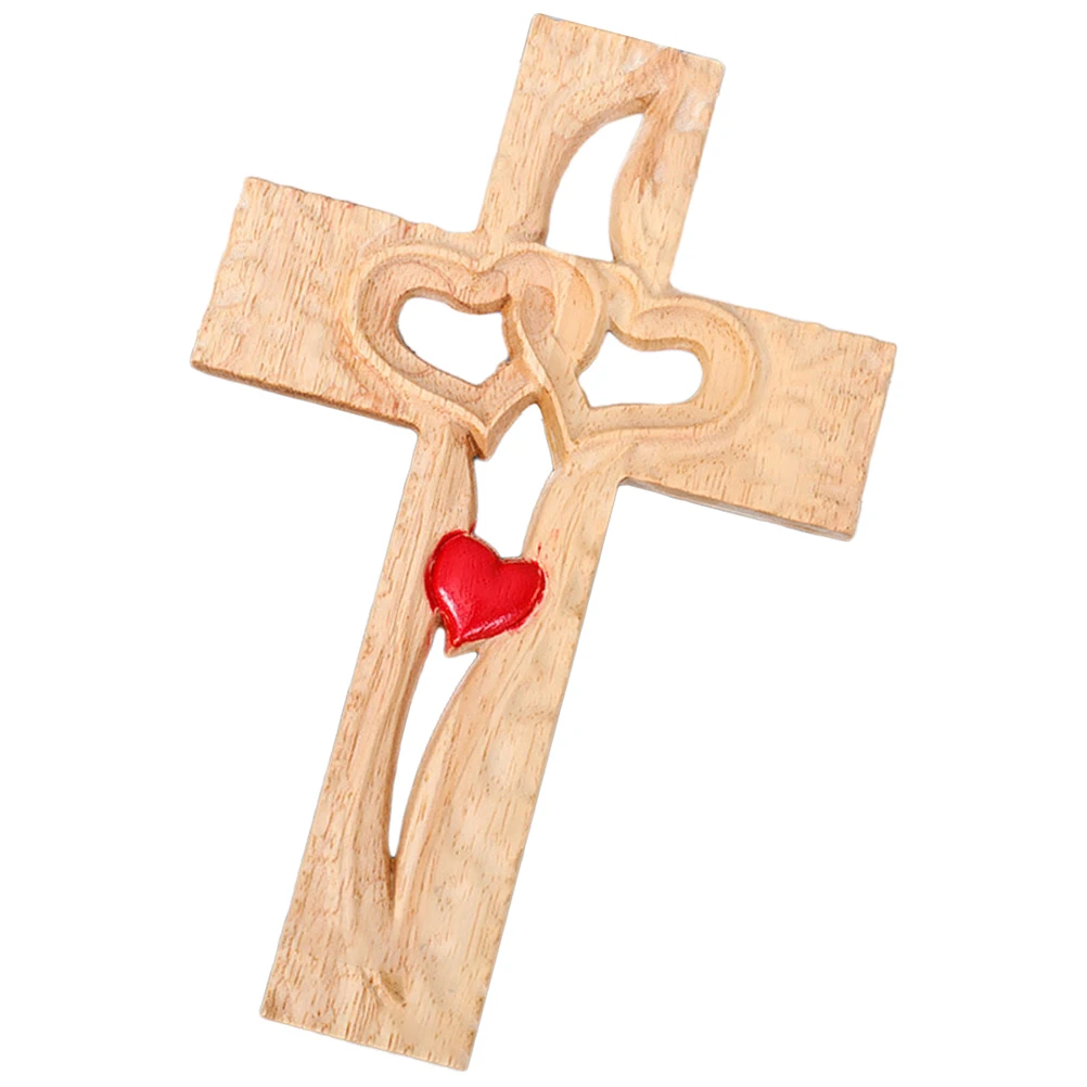 

1pc Solid Wood Mini Collection Desktop Decor Cross Decor Home Tabletop Crafts Artistic Wooden Cross Catholic Wooden Wall