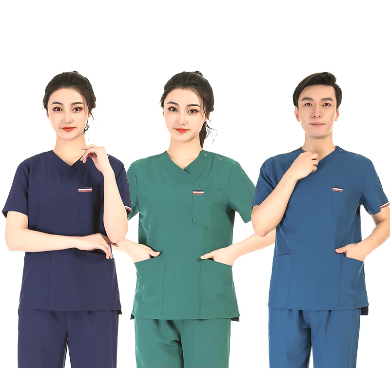 

Разноцветная унисекс-форма медсестры с короткими рукавами, рабочая одежда для врачей больниц, костюм для стоматологической и челюстно-лицевой хирургии, комплект для ручной стирки.
