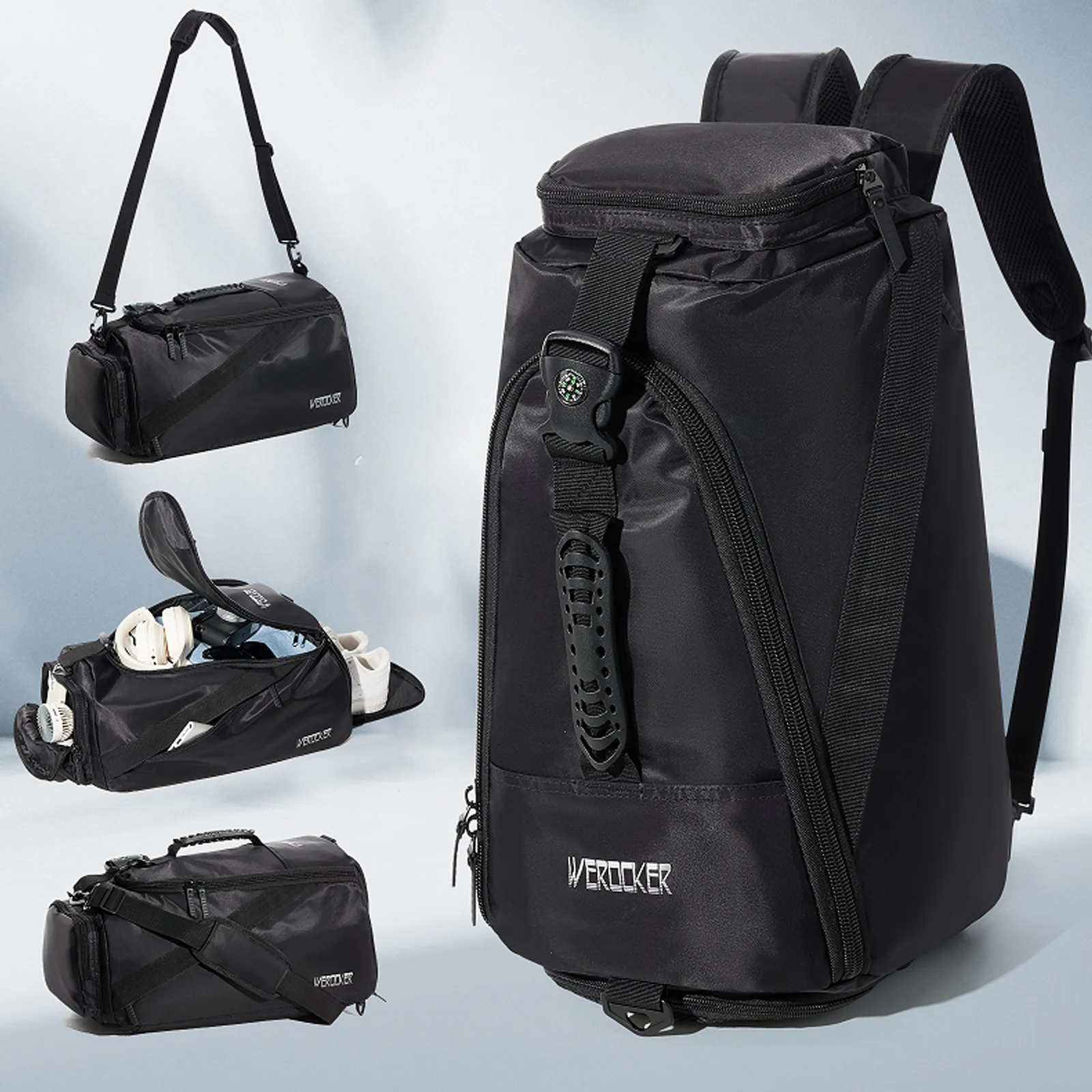 

High-Capacity 40L Travel Backpack for Men with Separate Shoe Compartment, Casual Hiking Mountain Climbing Travel Backpack Black