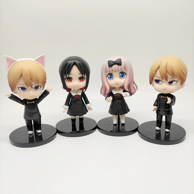4Pcs Anime Figure Kaguya-sama: Love Is War Shinomiya Kaguya Student Uniform Dress Model PVC Kawaii Girl Desktop Decoration