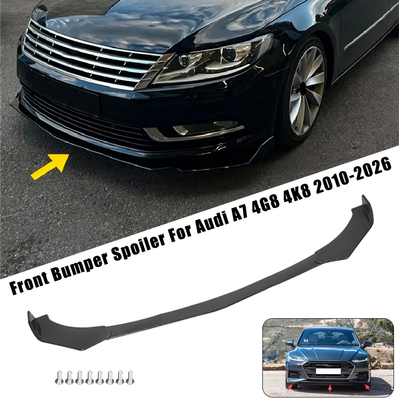 Sport Front Bumper Splitter Spoiler Lip For Audi A7 4G8 4K8 2010-2026 5Pcs Adjustable Sectional Car Exterior Tuning Body Kit