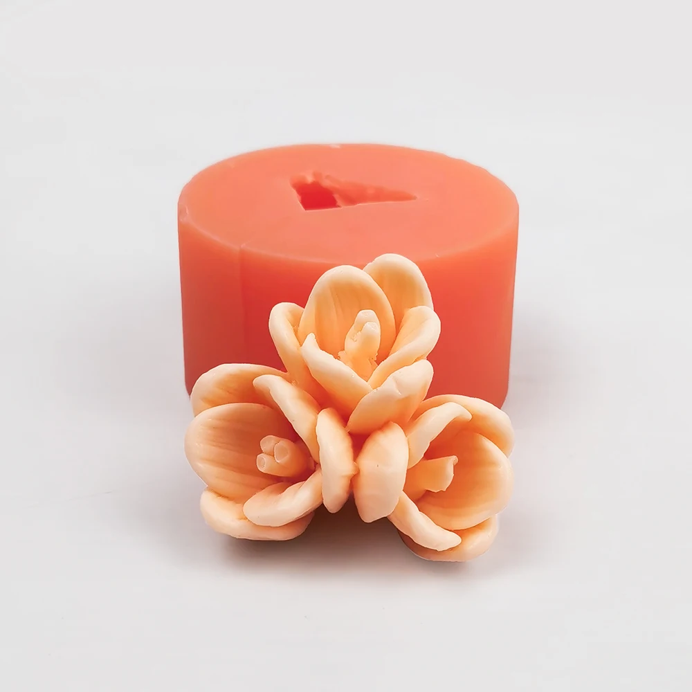 Bloom Rose Flower shape 3D Silicone Mold Soap Making DIY Wedding Cake Mold Cupcake Jelly Candy Decoration Craft Baking Tools
