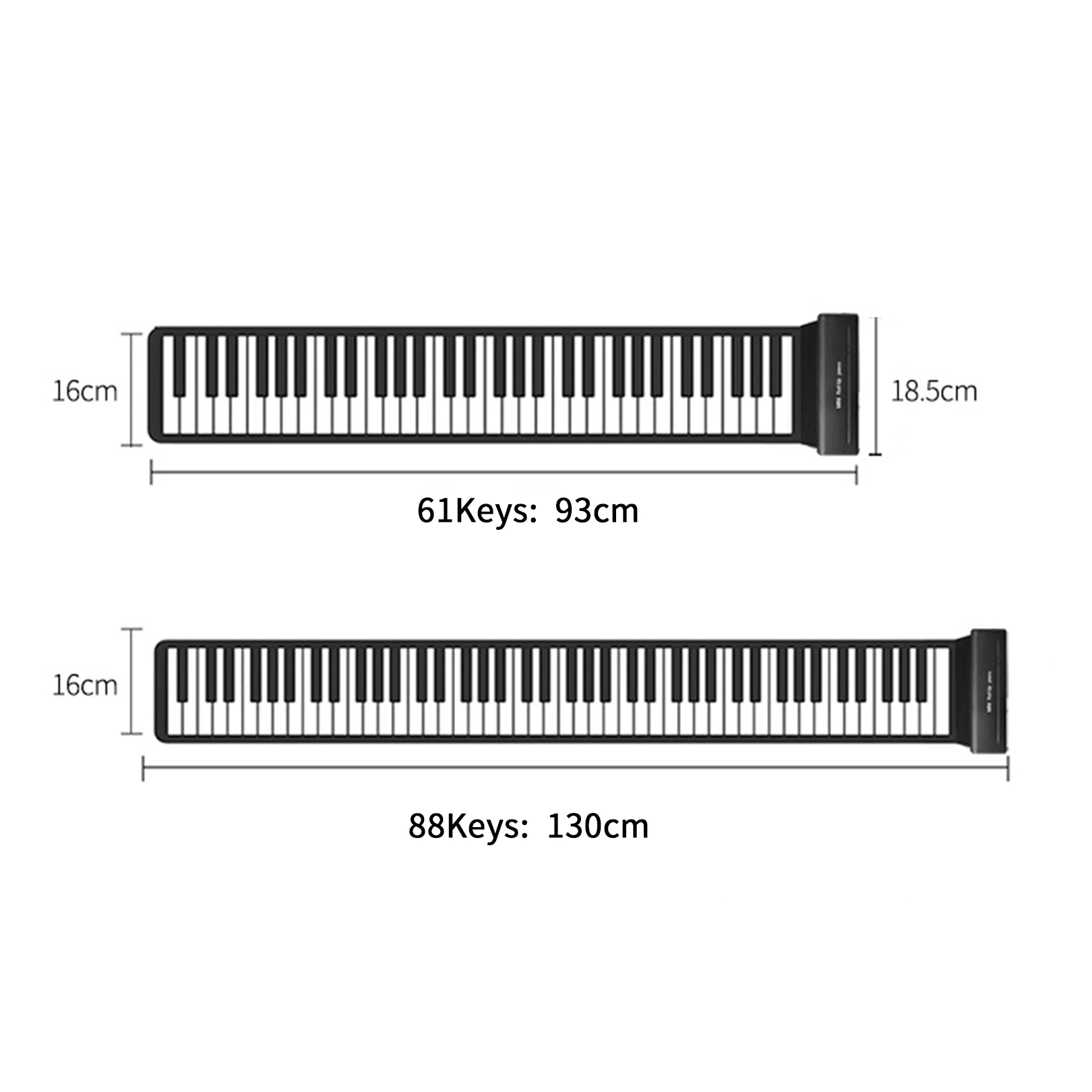 Flexible Flexible Hand Roll Up Keyboard, Portable Midi Musical Keyboard, Professional Digital Synthesizer, 61 Keys, 88 Keys