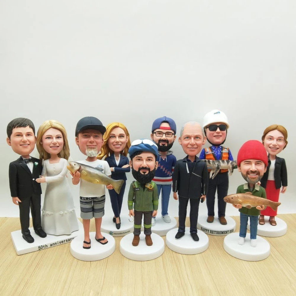 

Bobblehead Personalised from Photo Custom Full Body Clay Figure Unique Gift for Him Her Couple Wedding Birthday Anniversary
