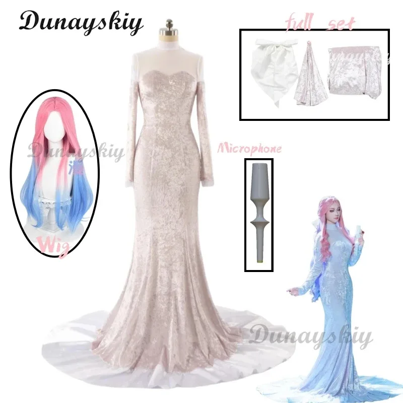 

Mizi Anime Alien Stage R 5 Round 5 Cosplay Costume Prop Pink Wig White Suit Female Male Roleplay Party Dress Set Customized