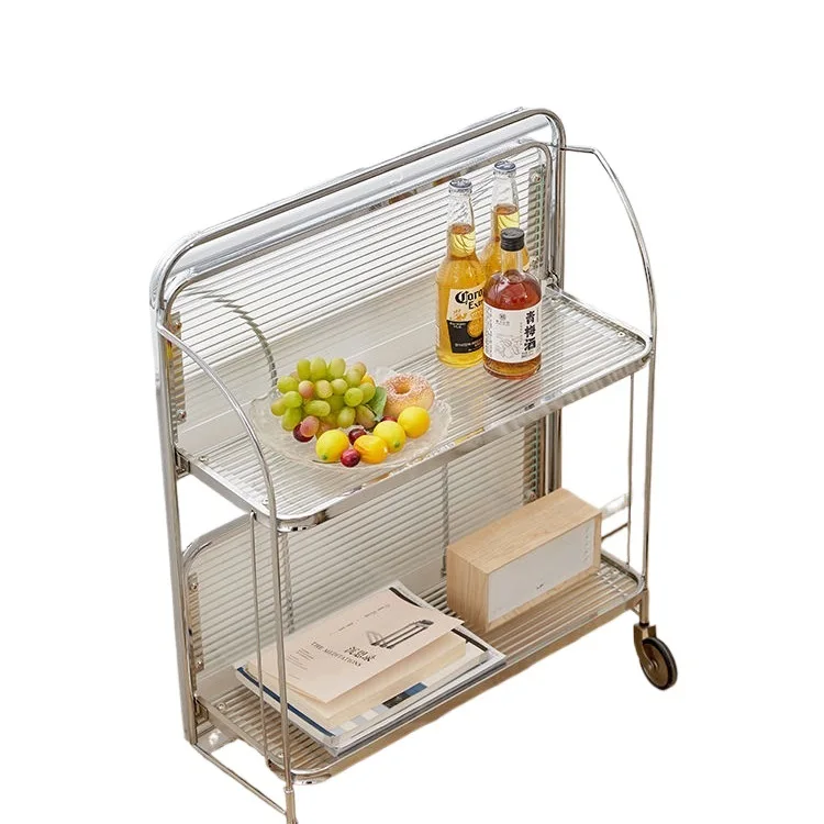 

Tempered glass trolley, folding and moving edge