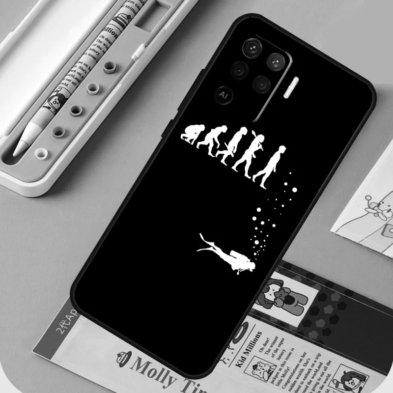 เคสโทรศัพท์มือถือลายธงดำน้ำสำหรับ Oppo A40 A60 A80 A94 A74 A54 A15 A18 A38 A58 A78 A98 A16 A76 A96 A57 A17 A77 A5 Pro