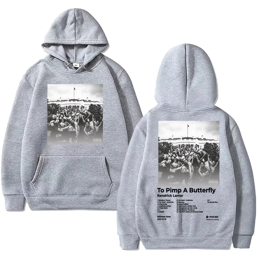 Hot Rapper Kendrick Lamar Album Poster Double Sided print Sweatshirt Men women vintage streetwear Hoodie Unisex  Fleece pullover