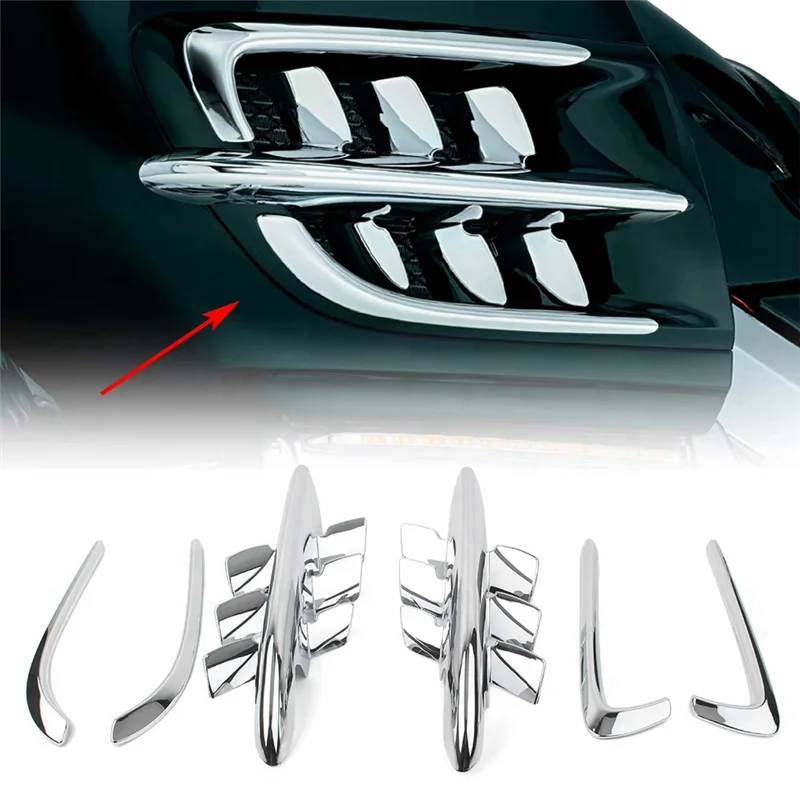 

Премиум 1 пара обтекателей мотоцикла Premier Shark Gills Set Chrome ABS для Honda Goldwing GL1800 2001-2011