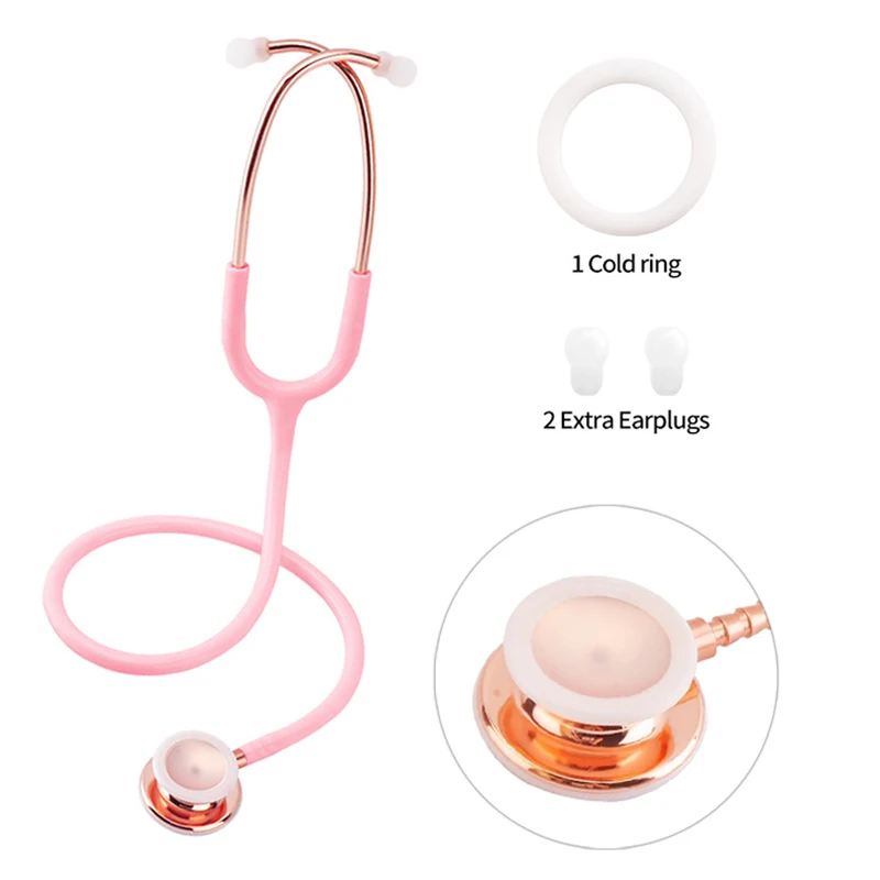Pink Professional Cardiology Estetoscopio Double Head Cute Medical Doctor Nurse Student Physician Clinical Stethoscope Tool C1