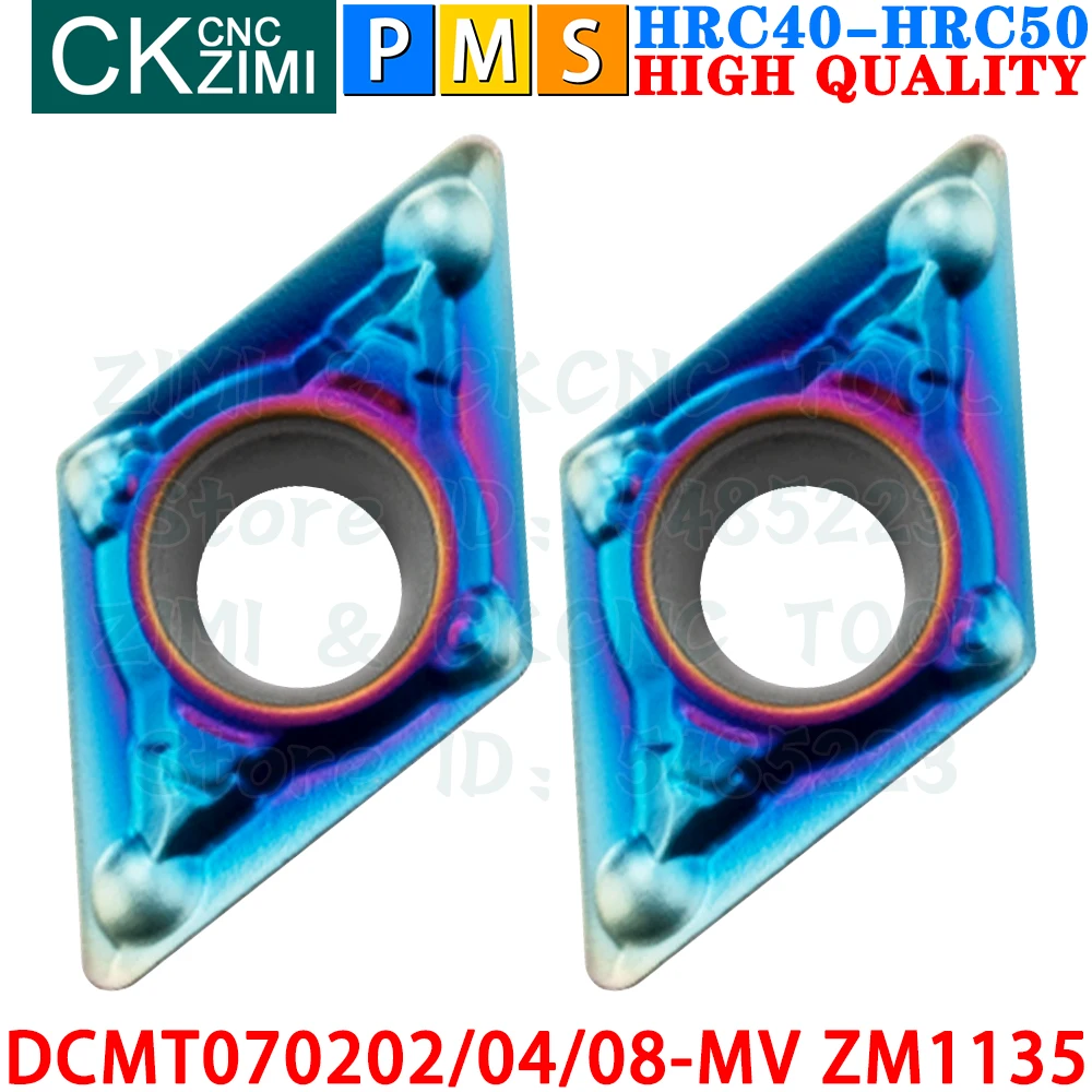 DCMT070202-MV DCMT070204-MV DCMT070208-MV ZM1135 คาร์ไบด์แทรกภายนอกหมุนแทรกเครื่องมือ DCMT 0702 DCMT0702 CNC เครื่องกลึงโลหะเครื่องตัดเครื่องมือ
