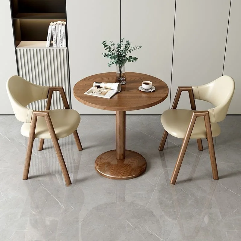 Light luxury dining table and chairs milk tea shop cafe apartment hotel balcony leisure reception small square table
