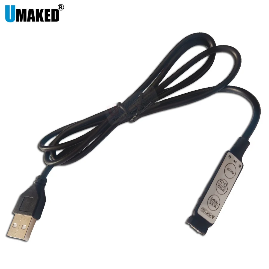 

1 комплект USB RGB-ленты, контроллер 1 м, мини-диммер, 5 В, 3 клавиши, ИК-пульт дистанционного управления, светодиодный диммер для 5 В, RGB, светодиодная USB-лента, лампа