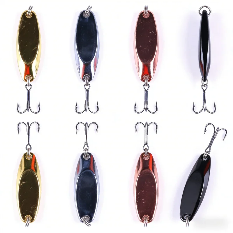 4CM7GBevel Cut Pailletten-Köder6Nr. Haken-Metallköder, bionischer Köder für Barsch und Flussbarsch, geeignet für Süß- und Salzwasser