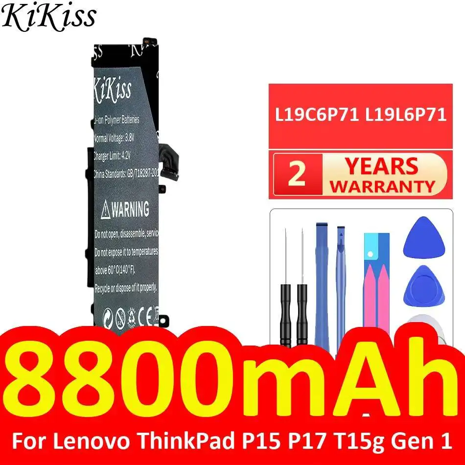 Laptop Battery High-Efficiency High Capacity 8800mAh For Lenovo Thinkpad P15 P17 T15g Gen 1 L19C6P71 L19L6P71