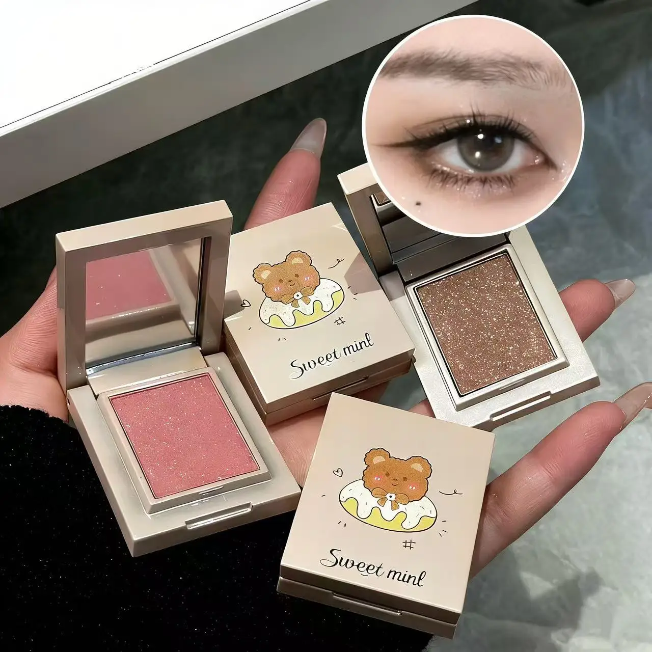 Sweetmint Multifunktionspuder Koreanischer Einzel-Lidschatten Feiner Schimmer Langanhaltend Ohne Abrieb Highlight