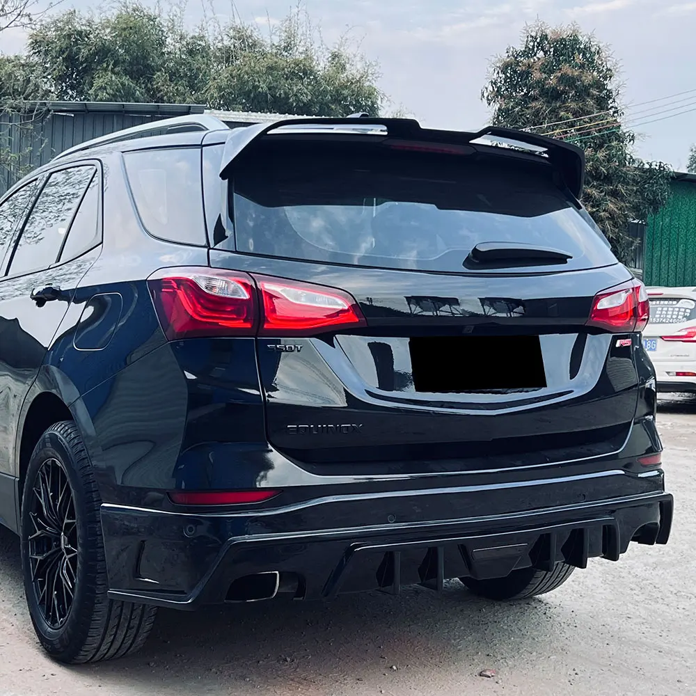 For Chevrolet Equinox 2017-2024 Rear Roof Lip Spoiler FRP Wing Luggage Lid Accessories Sports Design Kit Explorer Black Carbon