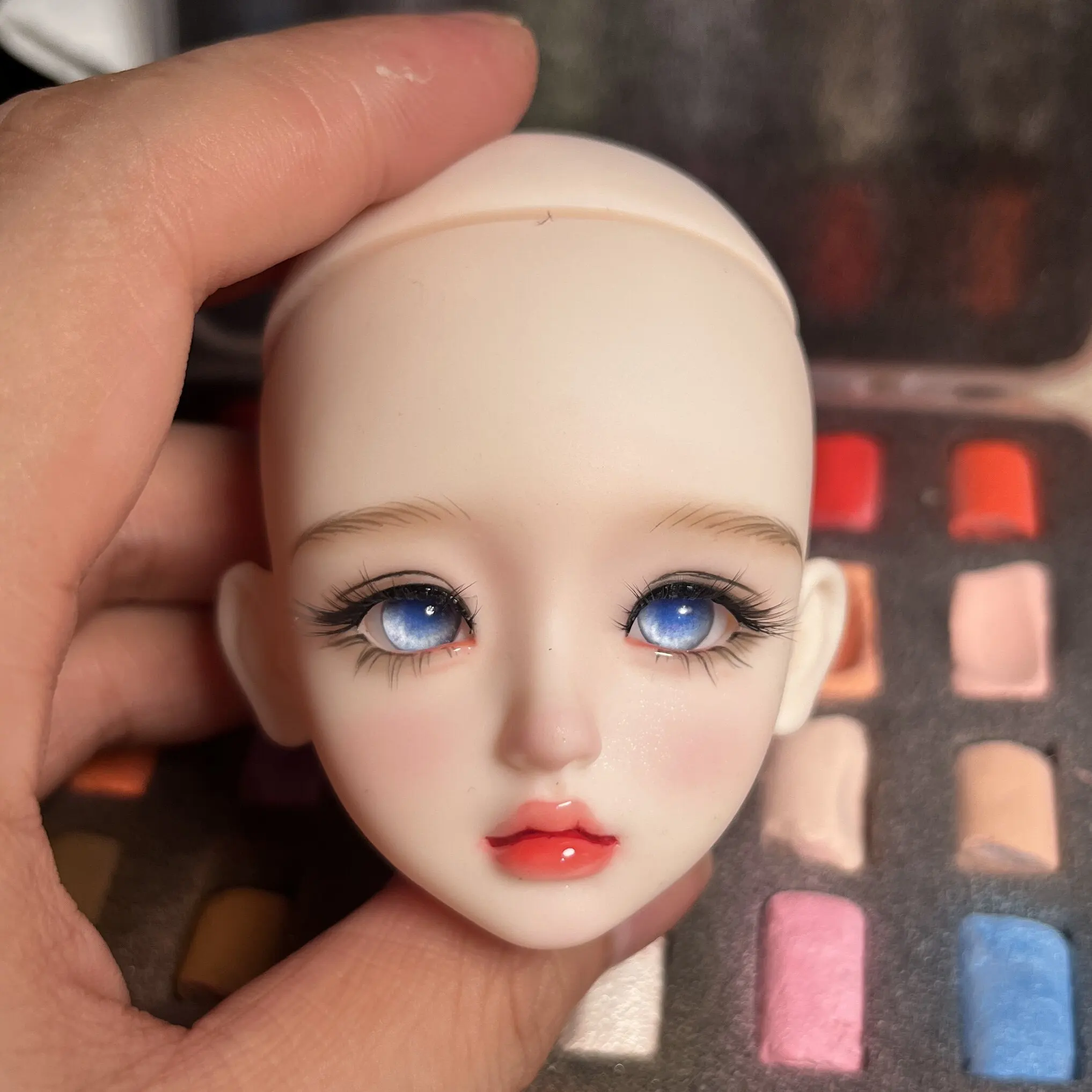 In Stock Hand Painted 1/6 Bjd Doll Head Finished Makeup Mjd Replacement Head, Removable Eyeballs Doll Parts