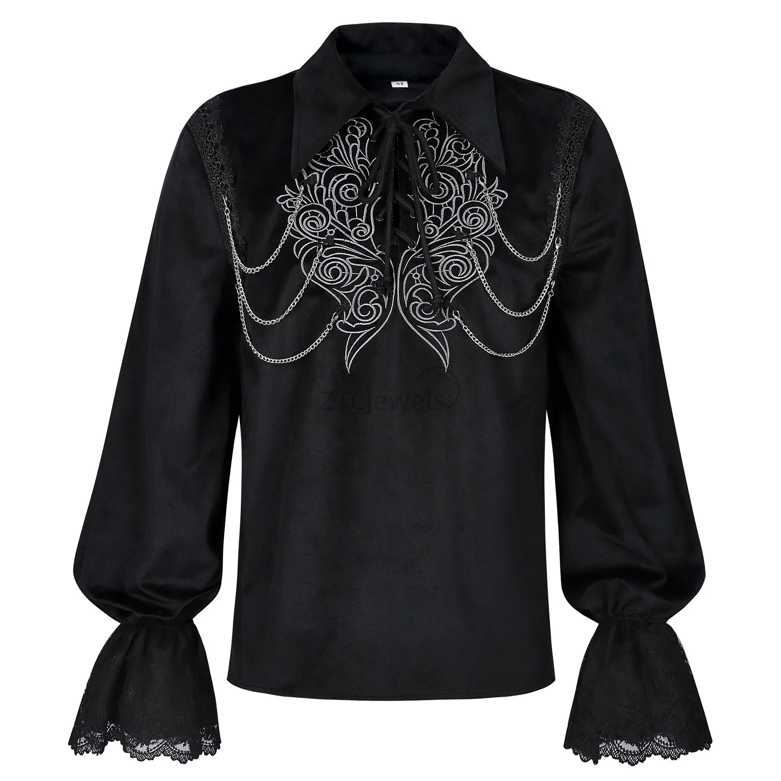 

Medieval Men's Shirt, European and American Pleated Shirt, Dark Punk Vampire Shirt, Stage Performance Suit, Cosplay Suit