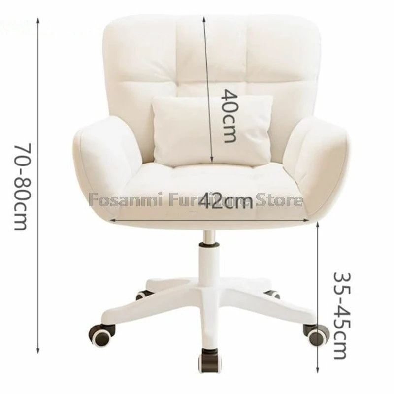 Comoda sedia da computer morbida per la casa Vanity Camera da letto Sedia da scrivania girevole in altezza regolabile Sedie da ufficio con schienale addensato a doppio strato