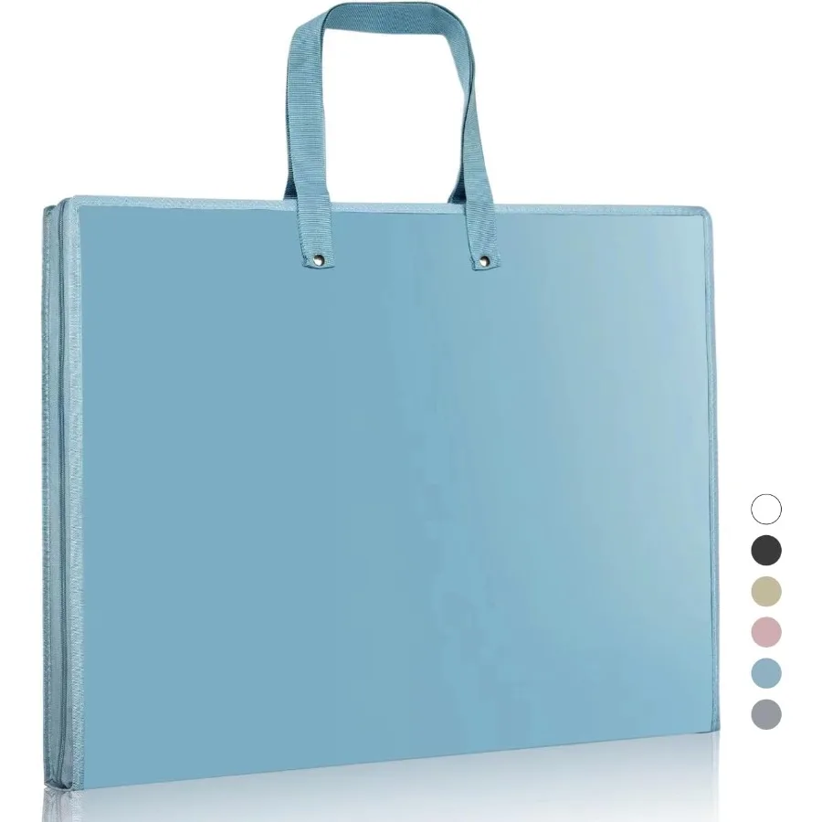 Tas Penyimpanan Portfolio Seni 23.2 x 18.1 inci untuk Folder Portfolio Seni, Tas Penyimpanan Poster dengan Ritsleting dan Pegangan, Lipat Berjaring