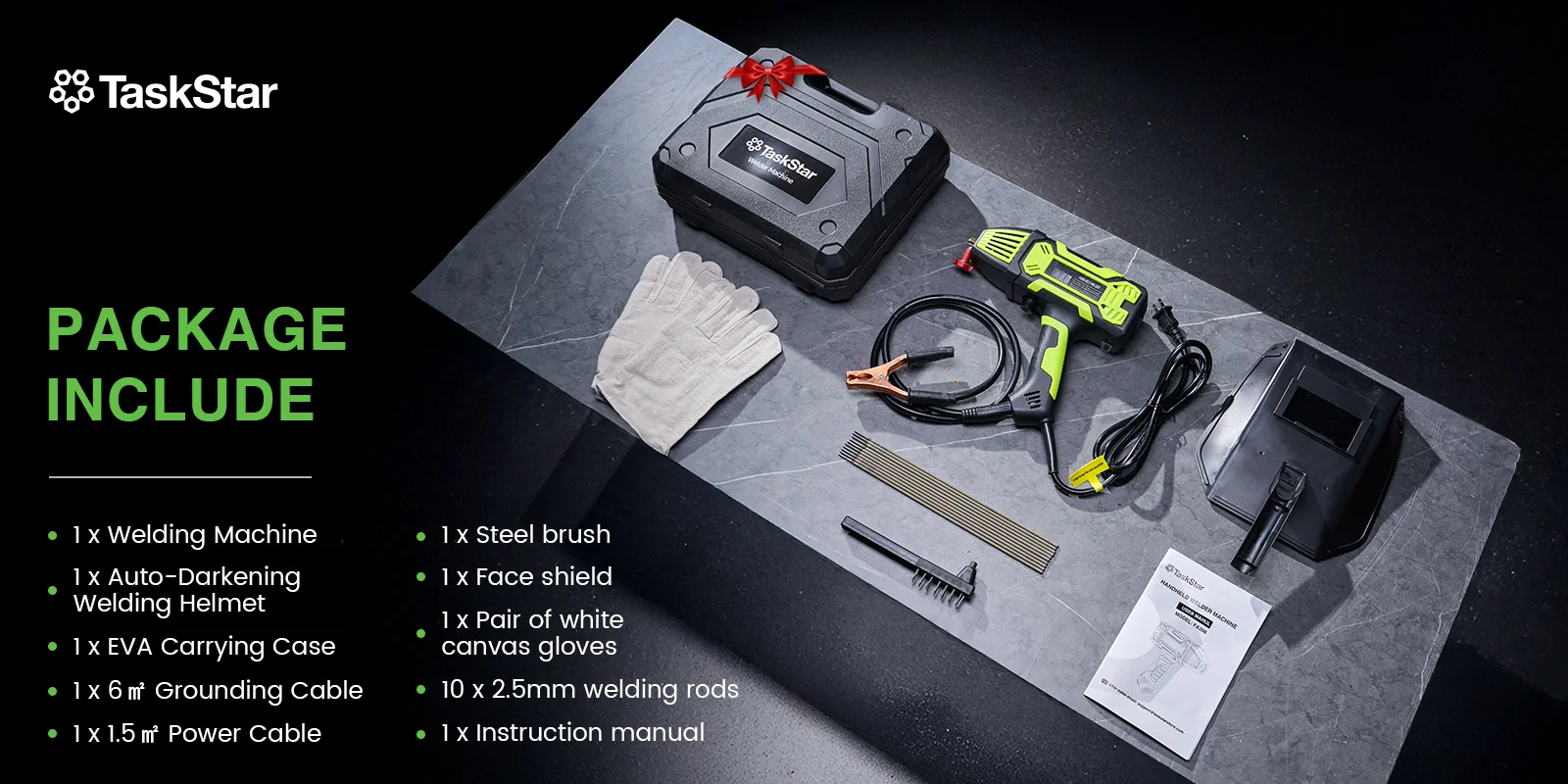 Portable Welding Machine Handheld Electric Welder Kit 110V IGBT Inverter Digital display 6 Variable Current Adjustment Handheld ARC Welder Gun