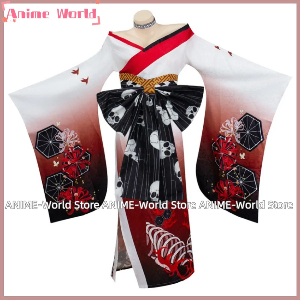 Anime Makima Cosplay Costume Hyakkiyakou‘s Shutendoji Japanese Kimono Bathrobe Wig Woman Sexy Halloween Suit