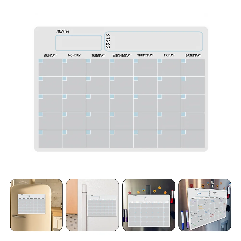 Soft Whiteboard Magnetic Planning Sticker Fridge Calendar Note Pet Message Stickers