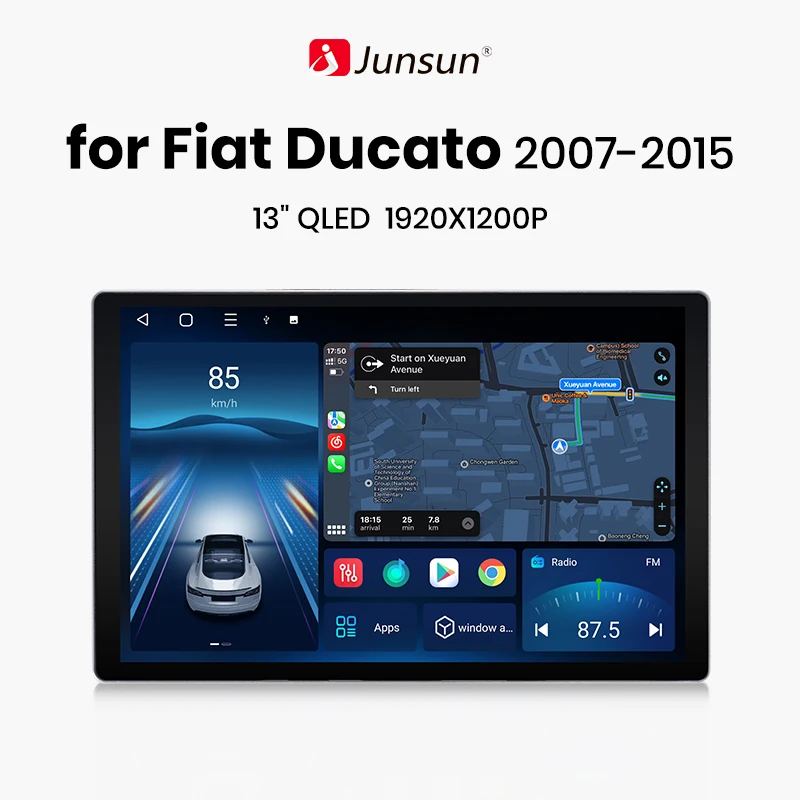 Junsun X7 MAX 13.1“ 2K Wireless CarPlay Android Auto Car Radio for Fiat Ducato 2007 2008 2009 2010-2015 Multimedia autoradio