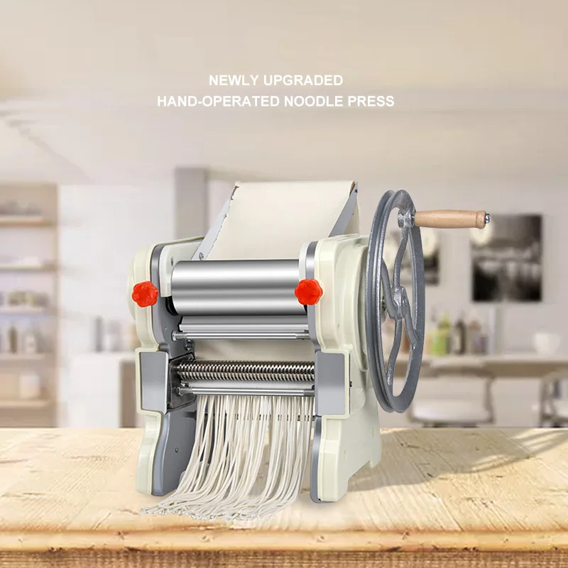Manual Noodle Maker Machine Stainless Steel Hand Crank Pasta MakerWith Noodle Cutter Integrated Design for Dumpling Wrapper Home