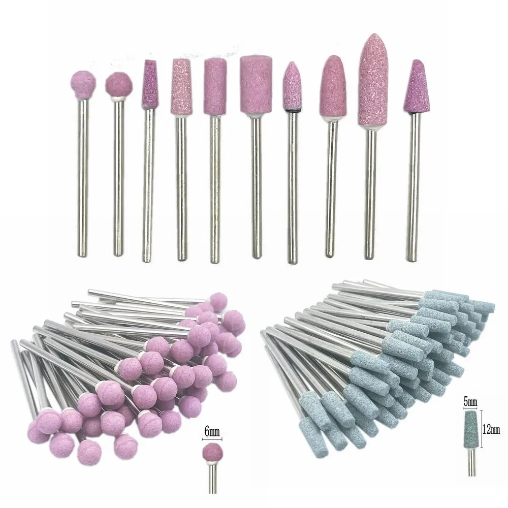 50pcs/set  Dental Stone Grinder Polisher Burs For Contouring Shaping Porcelain Dental Rotary Stone Polisher 2.35mm Shank