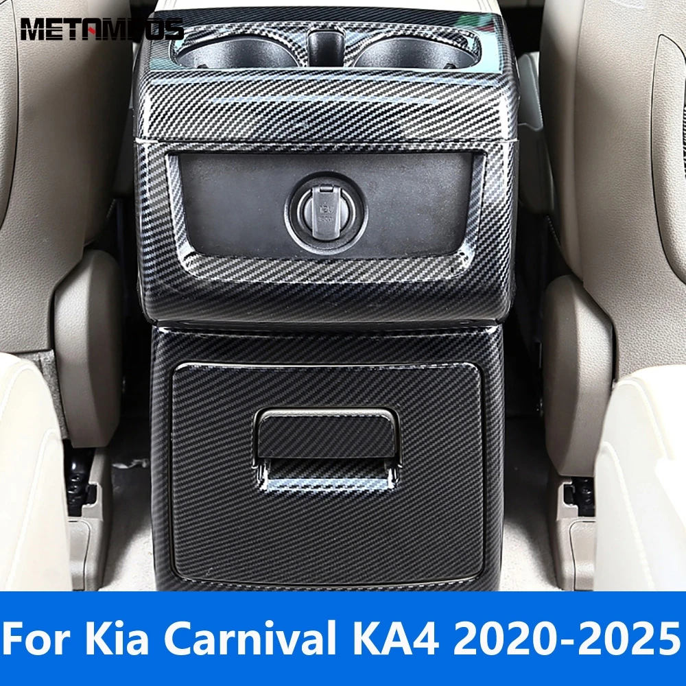 

For Kia Carnival KA4 2020 2021 2022 2023 2024 2025 Carbon Fiber Rear Seat Air Conditioner Vent Outlet Trim Cup Frame Accessories