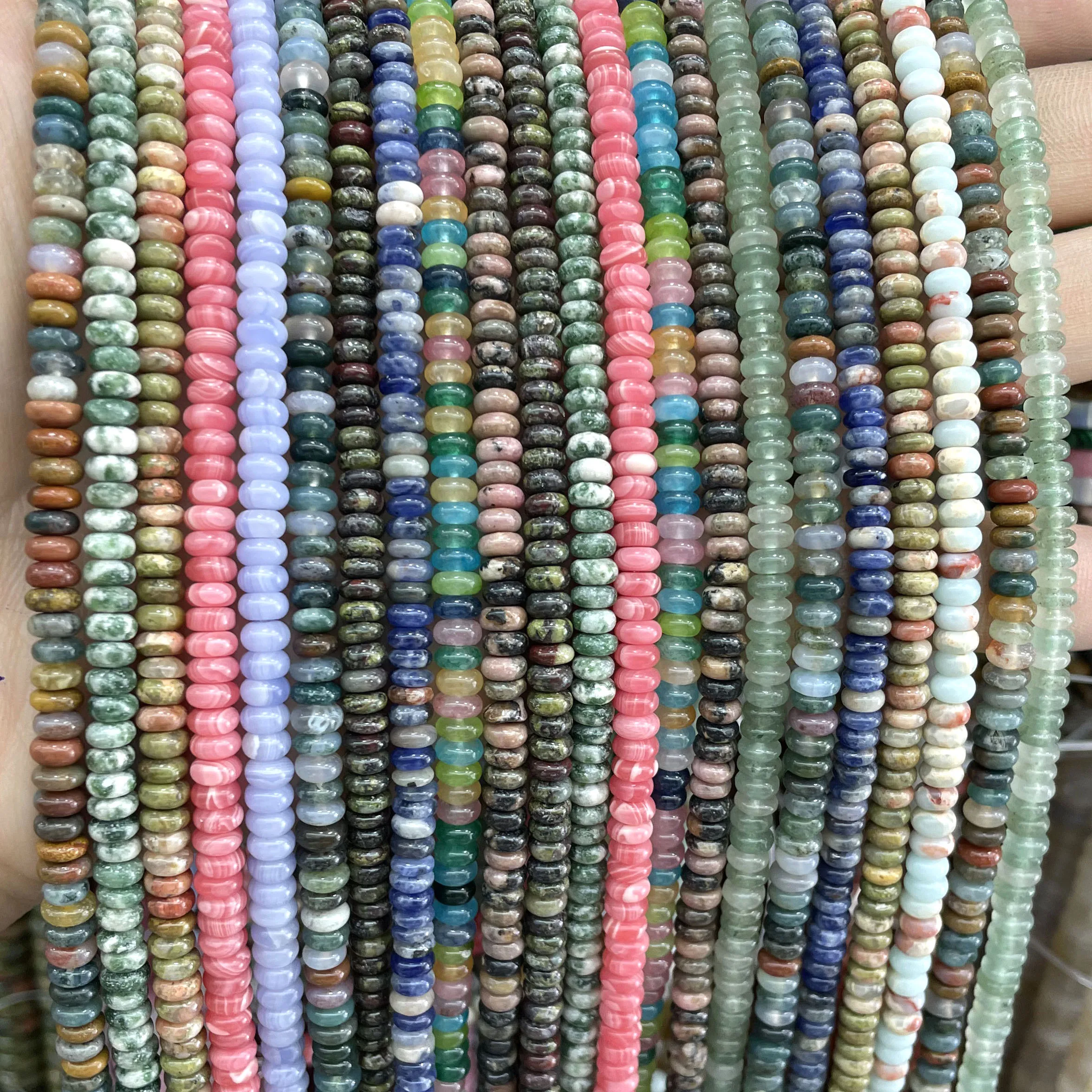 2x4mm pedra natural turmalina calcedônia ágata turquesa redonda rondelle espaçador contas para fazer jóias diy pulseira colar